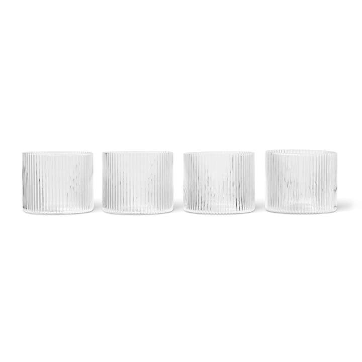 Ripple glass low 4-pack, Clear ferm LIVING