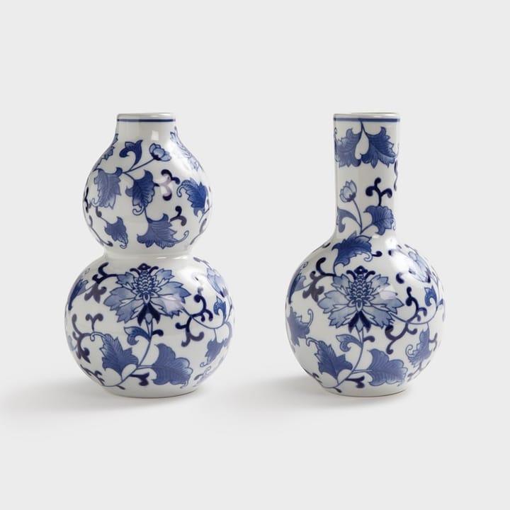 Dutch delight vase large 2-pack - White-blue - &Klevering