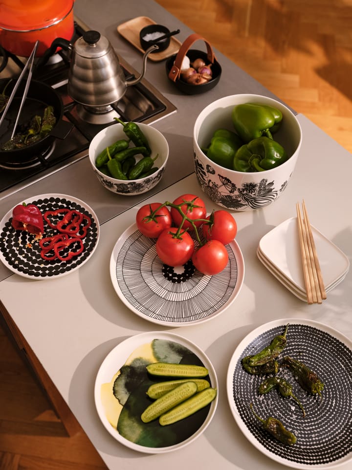 Räsymatto breakfast set, White-black Marimekko