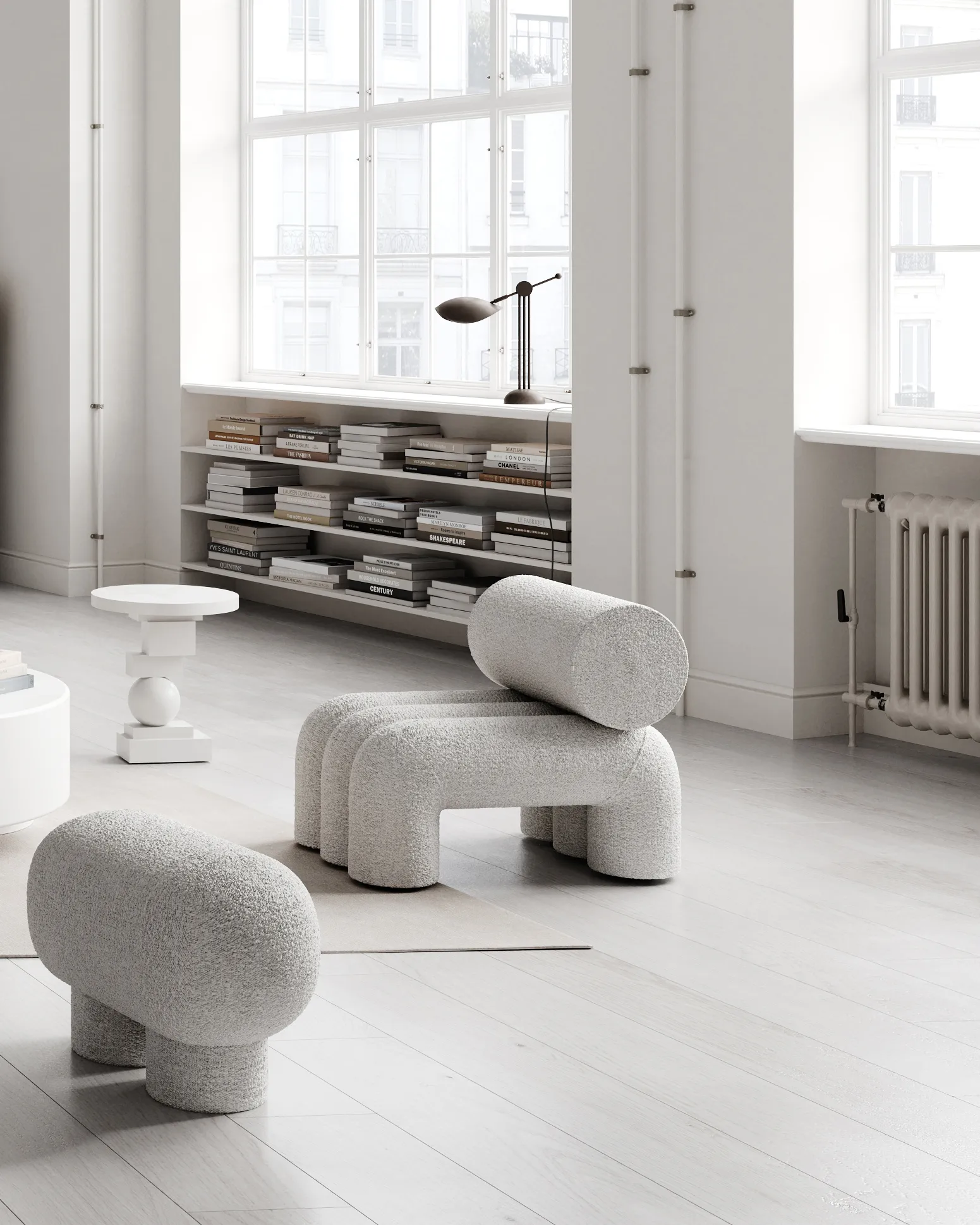 Big Foot bench small, Nubuck 101 Copenhagen