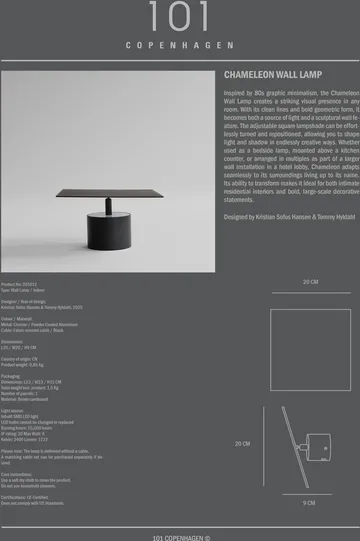 Chameleon wall lamp - Burned Black - 101 Copenhagen