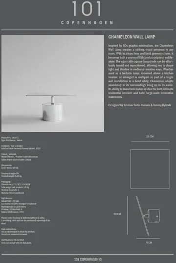 Chameleon wall lamp - Chrome - 101 Copenhagen