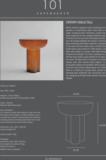 Crown side table tall Ø45 cm - Caramel - 101 Copenhagen