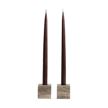 Cube candle holder 2-pack - Silver Travertine - 101 Copenhagen