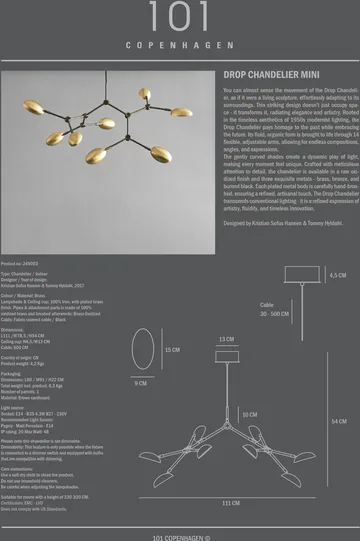 Drop Chandelier chandelier mini - Brass - 101 Copenhagen