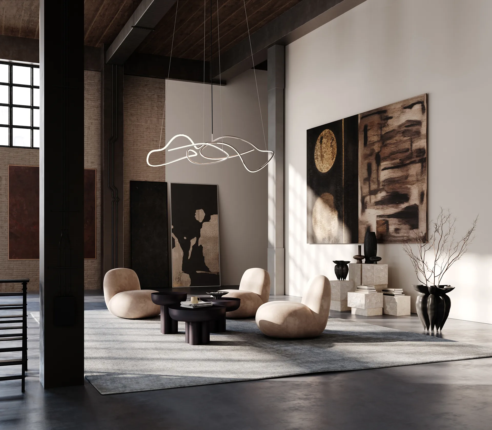 Ghost Chandelier big ceiling lamp, Chrome 101 Copenhagen