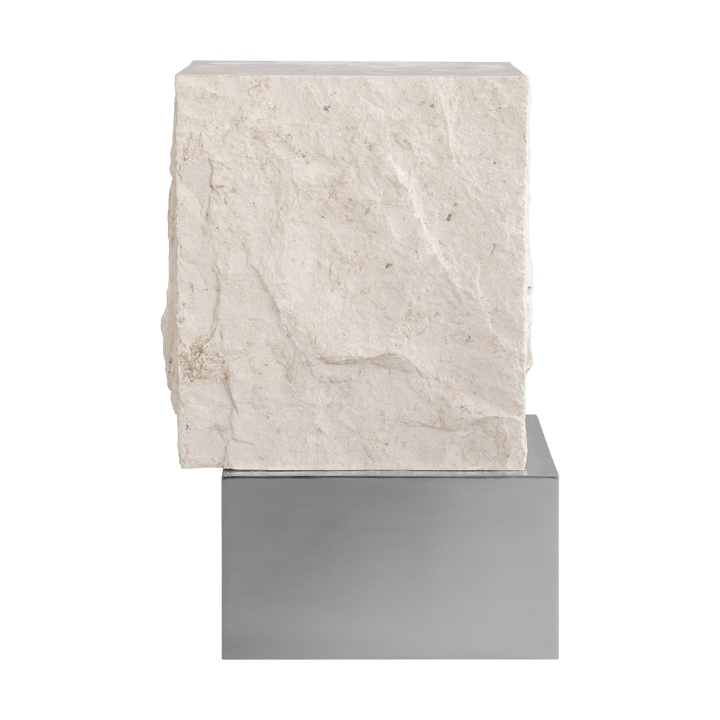 Temple side table tall 50x33 cm - Chrome-limestone - 101 Copenhagen