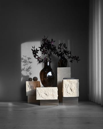 Temple side table tall 50x33 cm - Chrome-limestone - 101 Copenhagen