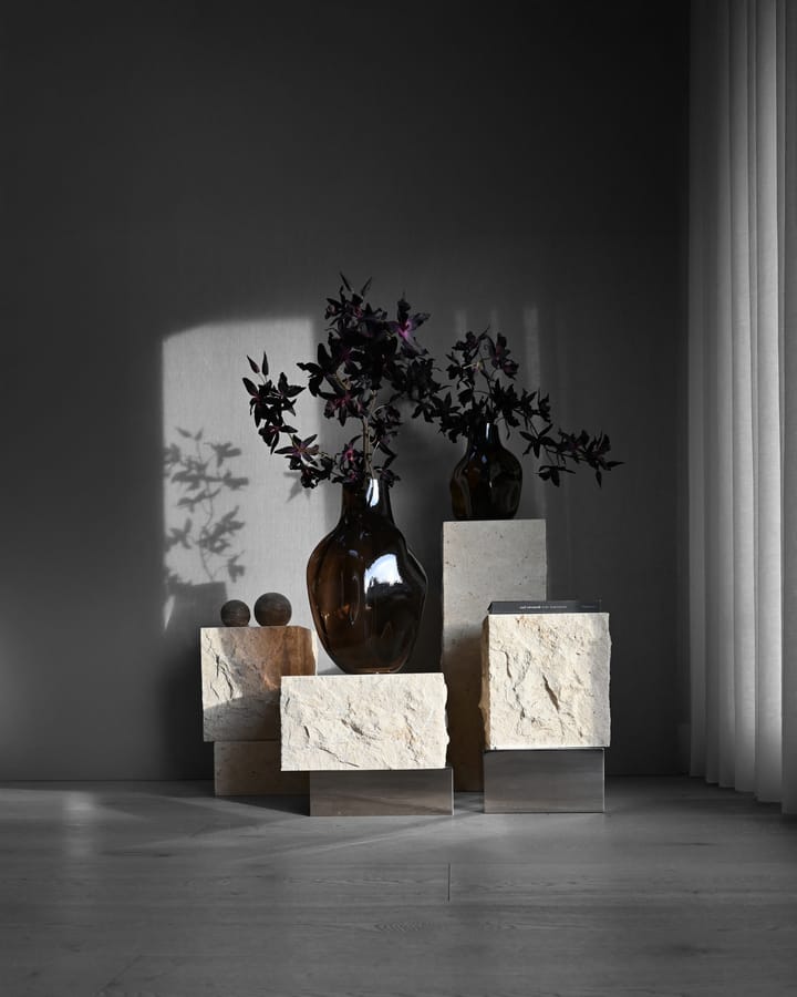 Temple side table tall 50x33 cm, Chrome-limestone 101 Copenhagen