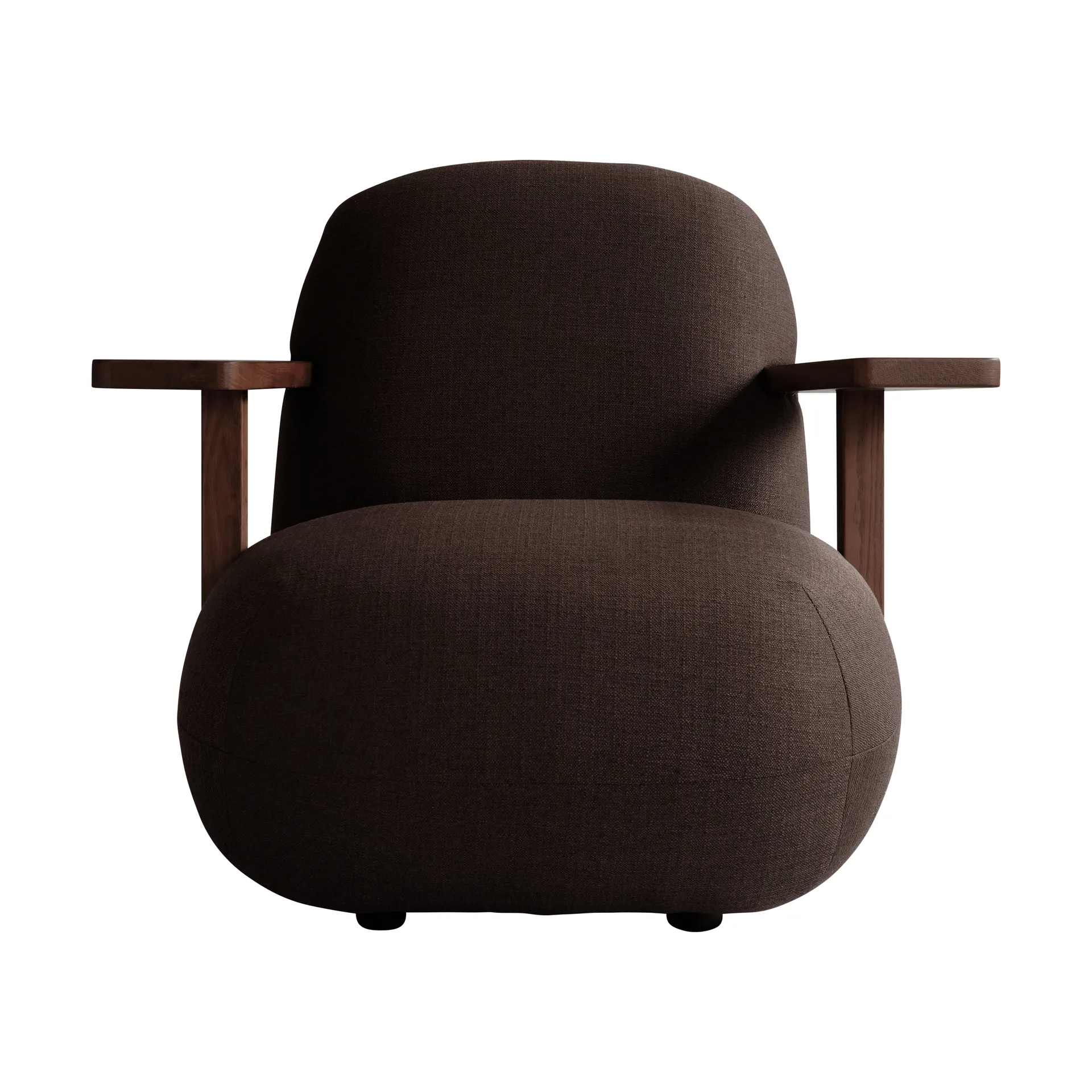 Toe chair armchair with armrests, Classic brown oak-dark brown 101 Copenhagen