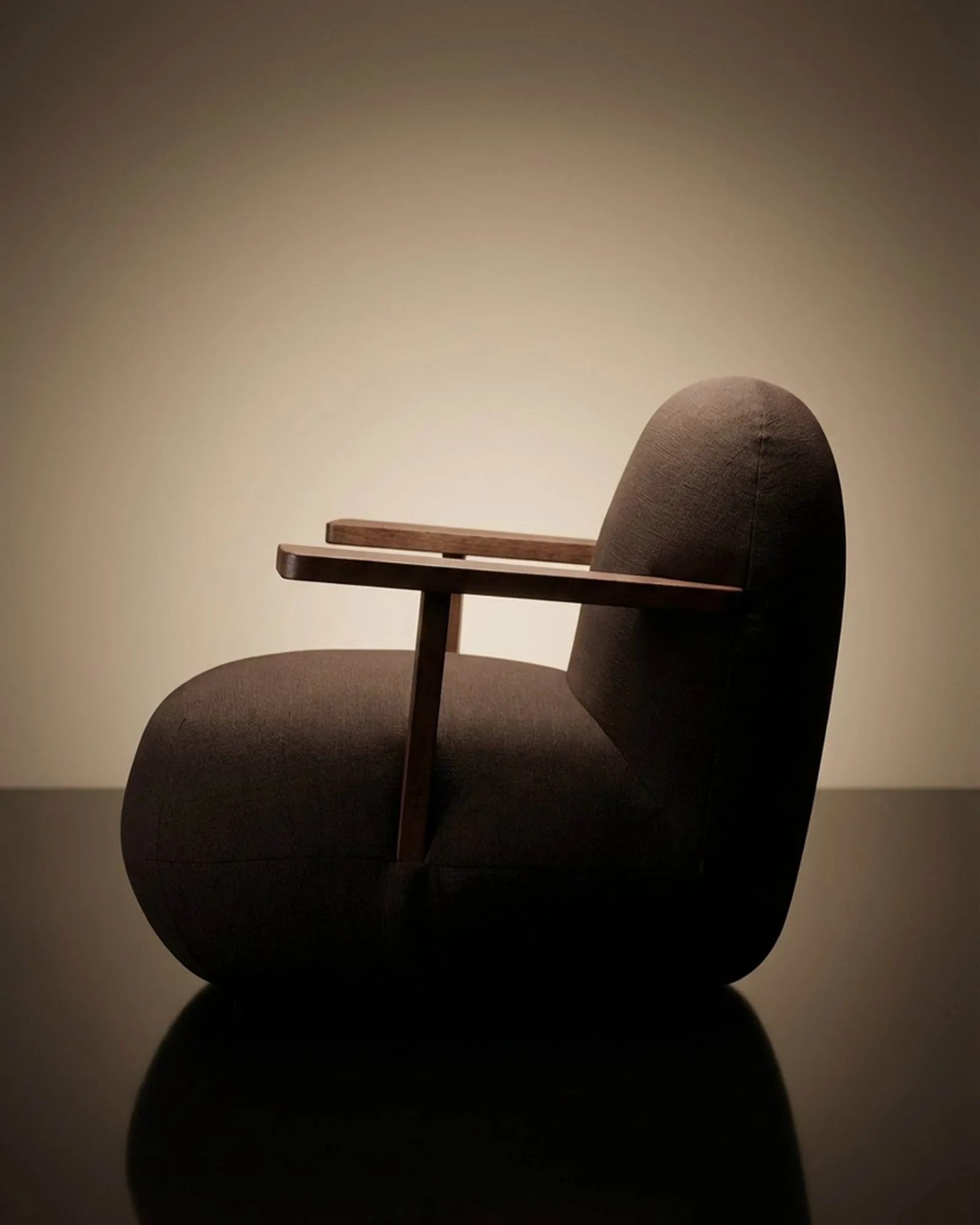 Toe chair armchair with armrests, Classic brown oak-dark brown 101 Copenhagen