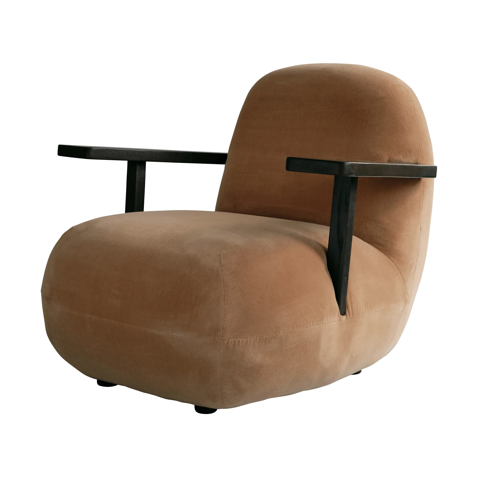 Toe chair armchair with armrests, Coffee black oak-desert 101 Copenhagen