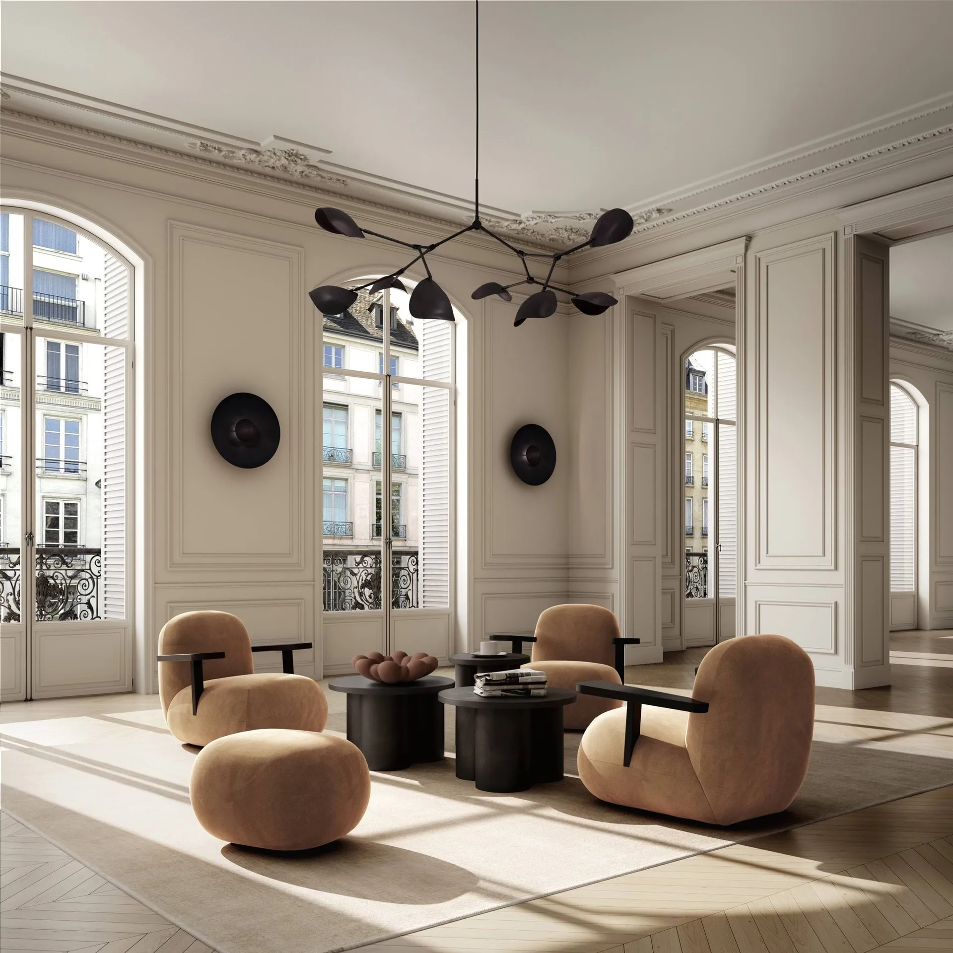 Toe chair armchair with armrests, Coffee black oak-desert 101 Copenhagen