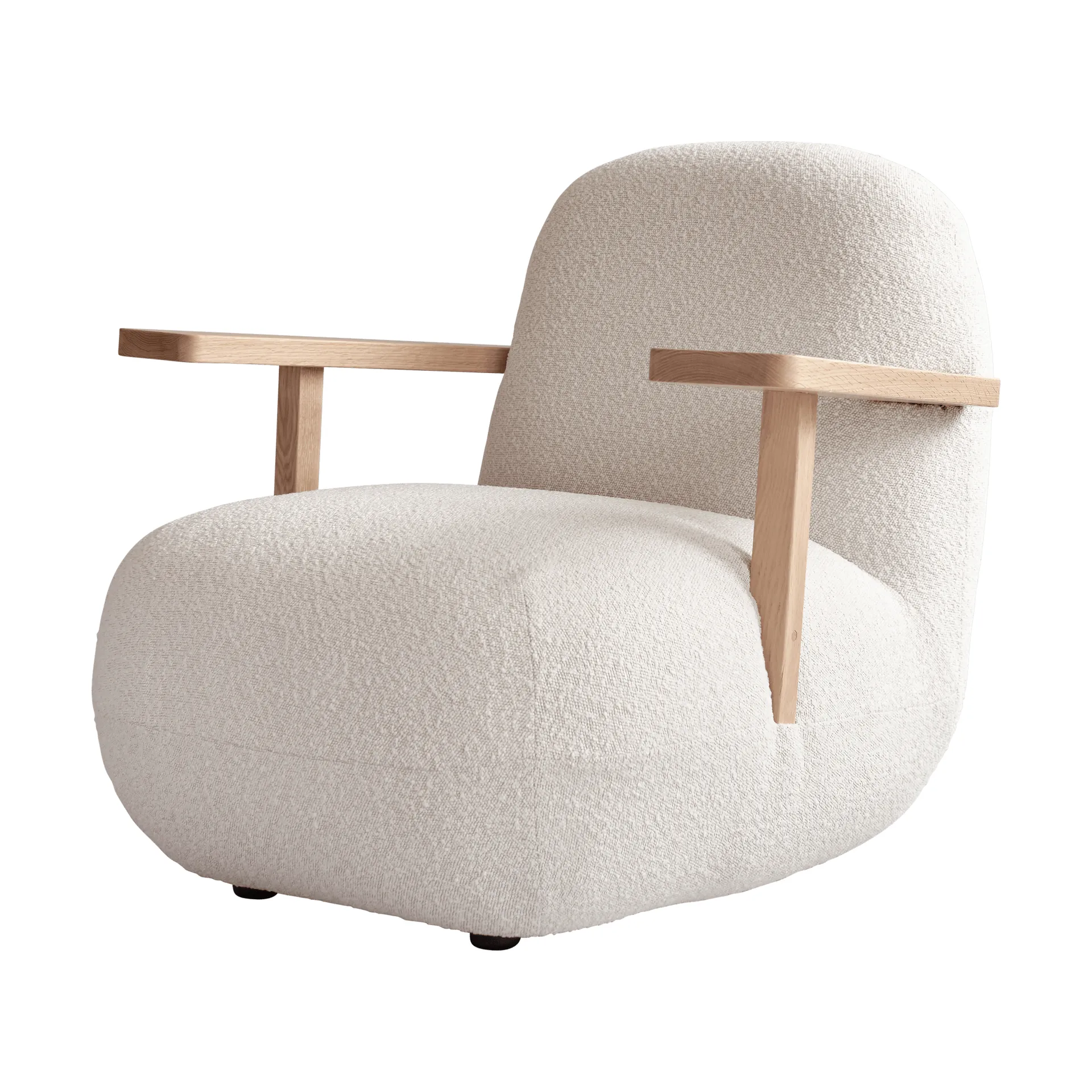 Toe chair armchair with armrests, Natural oak-off white 101 Copenhagen