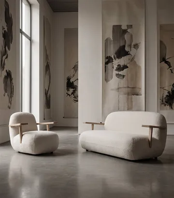 Toe chair armchair with armrests - Natural oak-off white - 101 Copenhagen