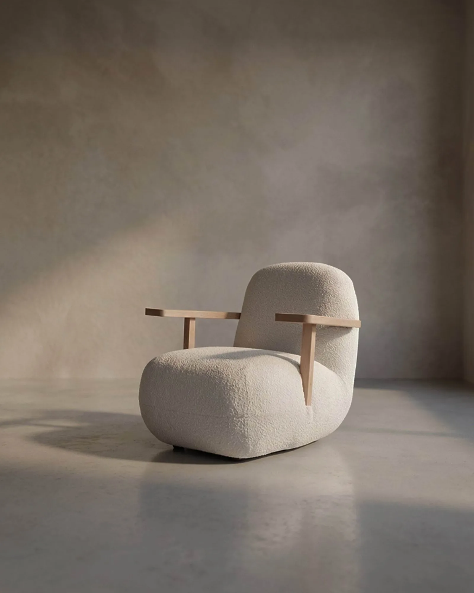 Toe chair armchair with armrests, Natural oak-off white 101 Copenhagen