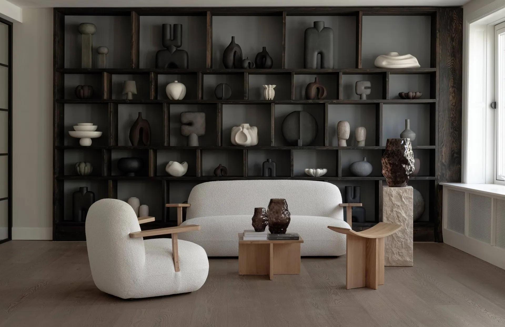 Toe chair armchair with armrests, Natural oak-off white 101 Copenhagen