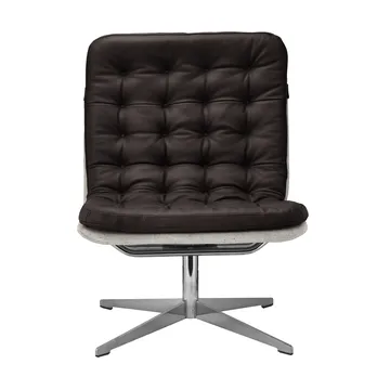 Loholm armchair with swivel function - Dark brown leather-Bern Beige 0341 - 1898
