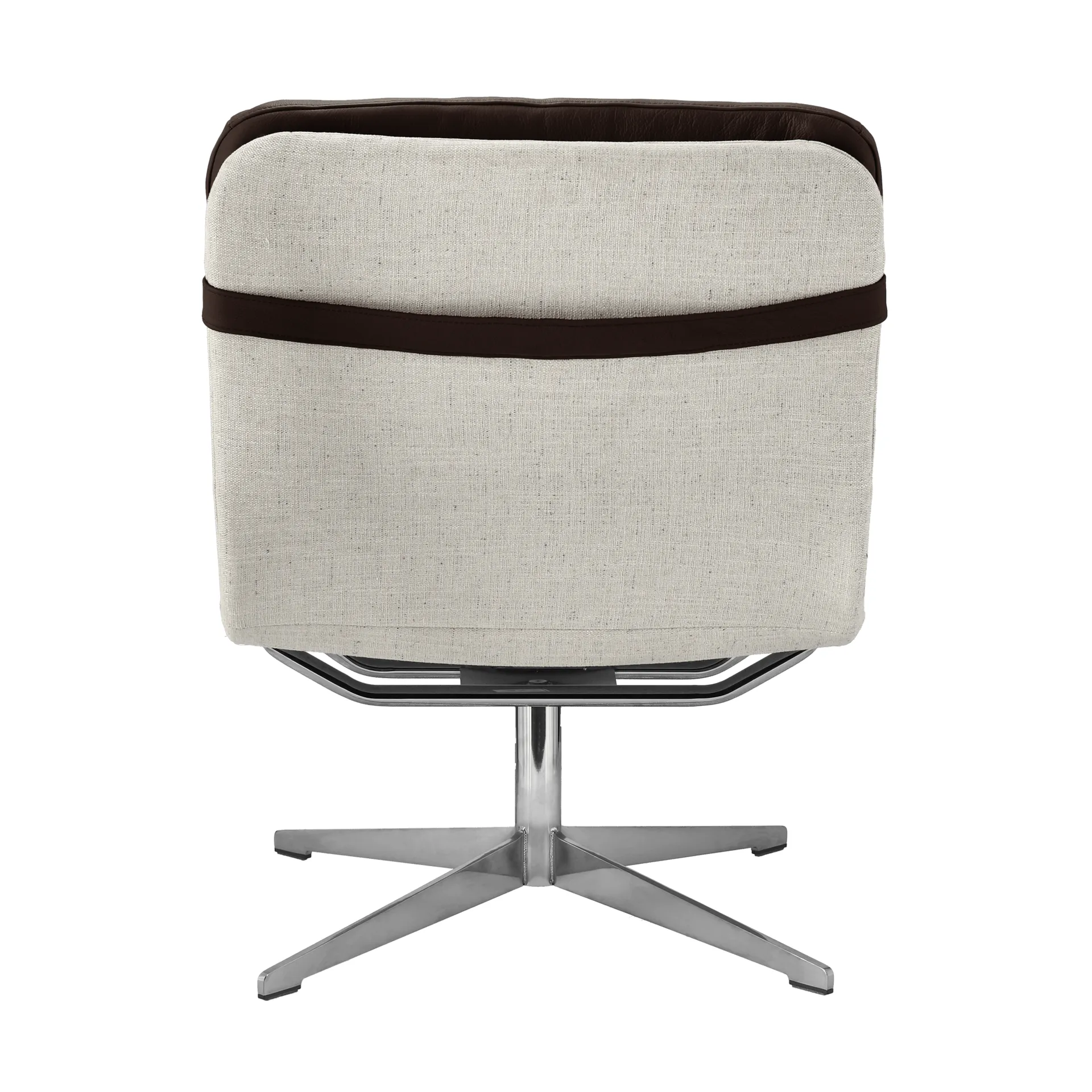 Loholm armchair with swivel function, Dark brown leather-Bern Beige 0341 1898