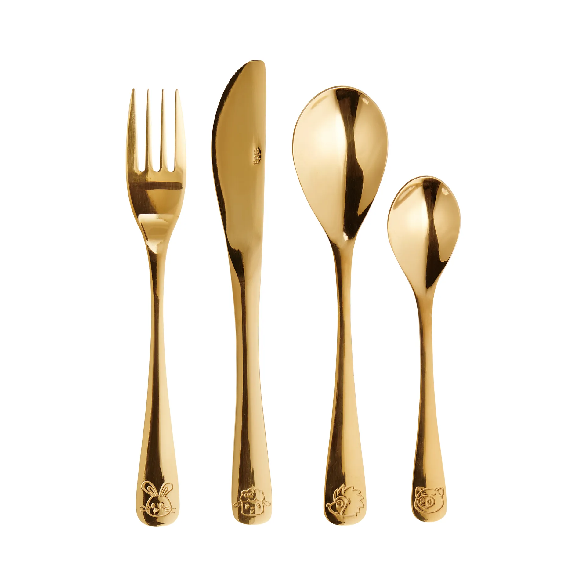Aida children's cutlery 4 pieces, Gold Aida