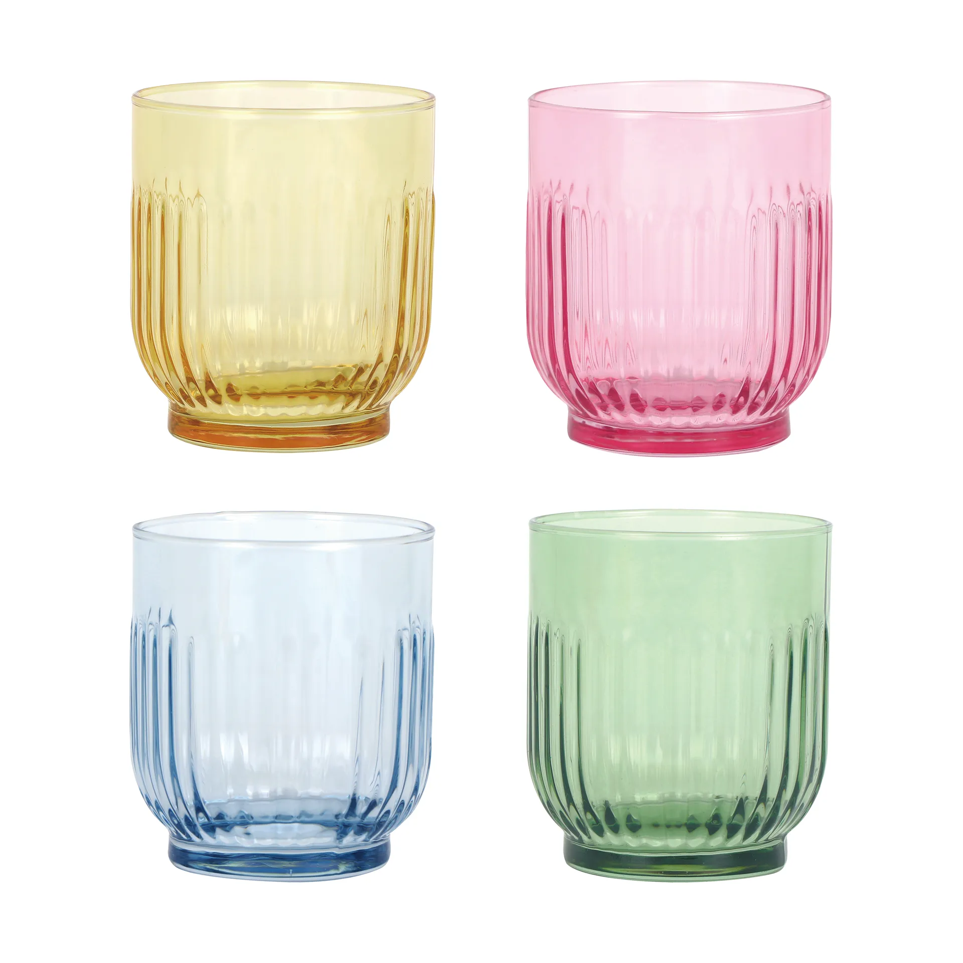 Aida drinking glasses 33 cl 4 pieces, Amber, red, light blue, green Aida