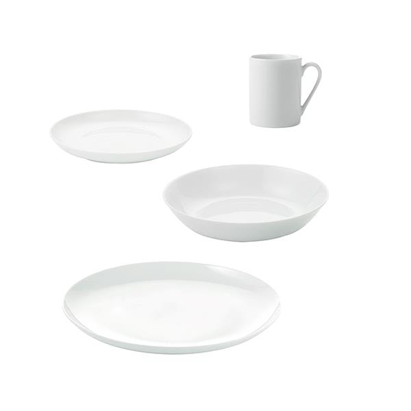 Atelier plate set 16 pieces - Superwhite - Aida