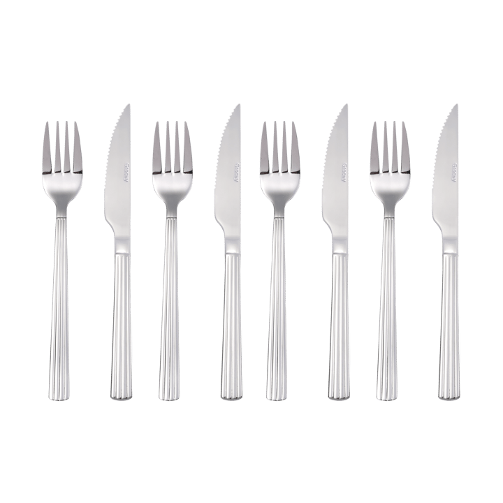 Groovy cutlery set 8 pieces - Stainless steel - Aida