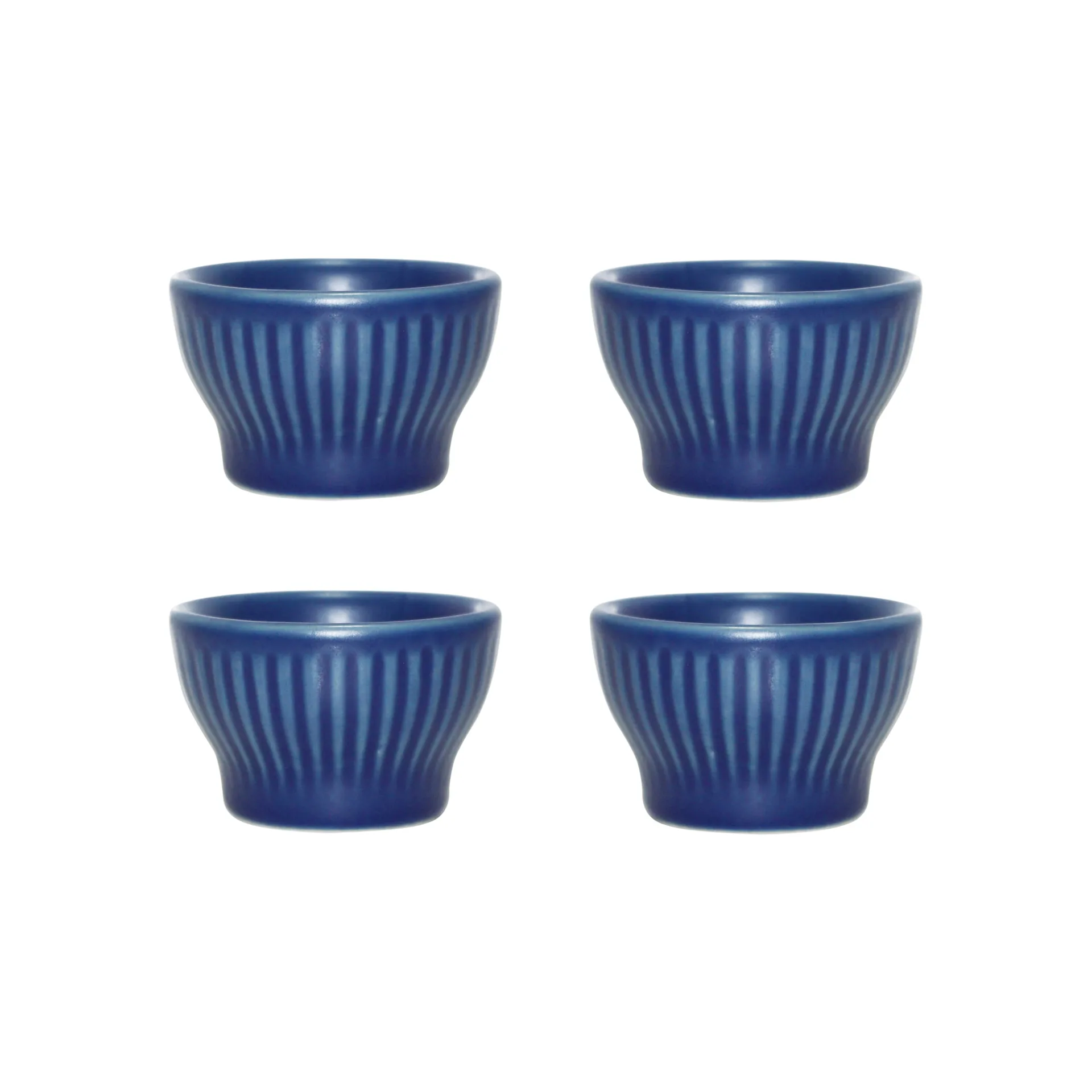 Groovy egg cup 4-pack, Blue stoneware Aida