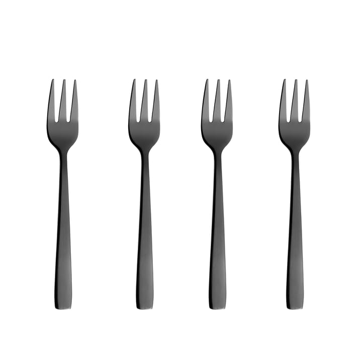 Raw cake fork 4 pieces, black Aida