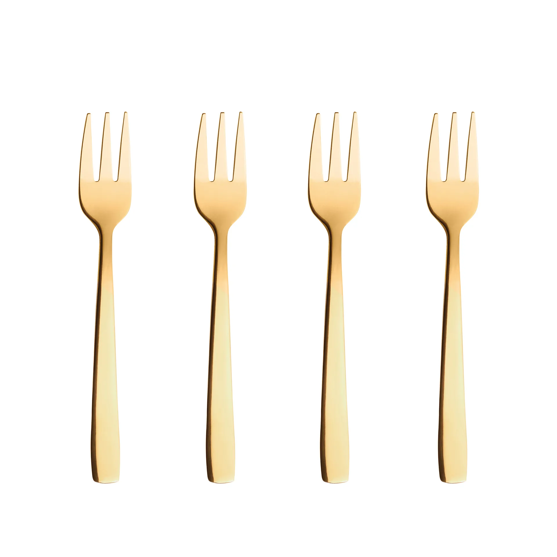 Raw cake fork 4 pieces, gold Aida