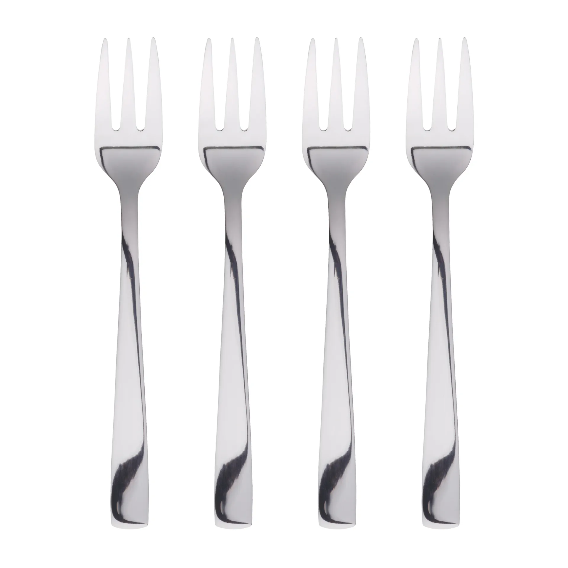 Raw cake fork 4 pieces, Polished stainless steel Aida