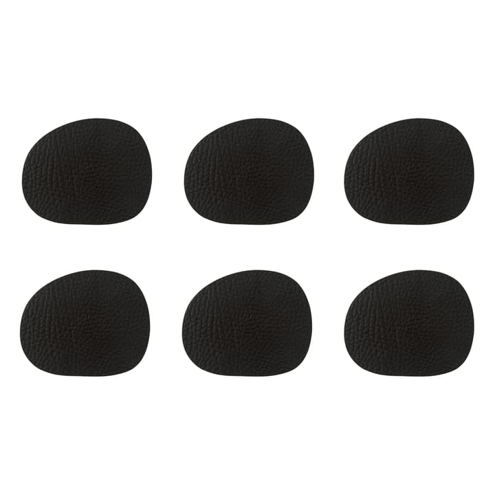 Raw coaster leather 6-pack - Black buffalo (black) - Aida