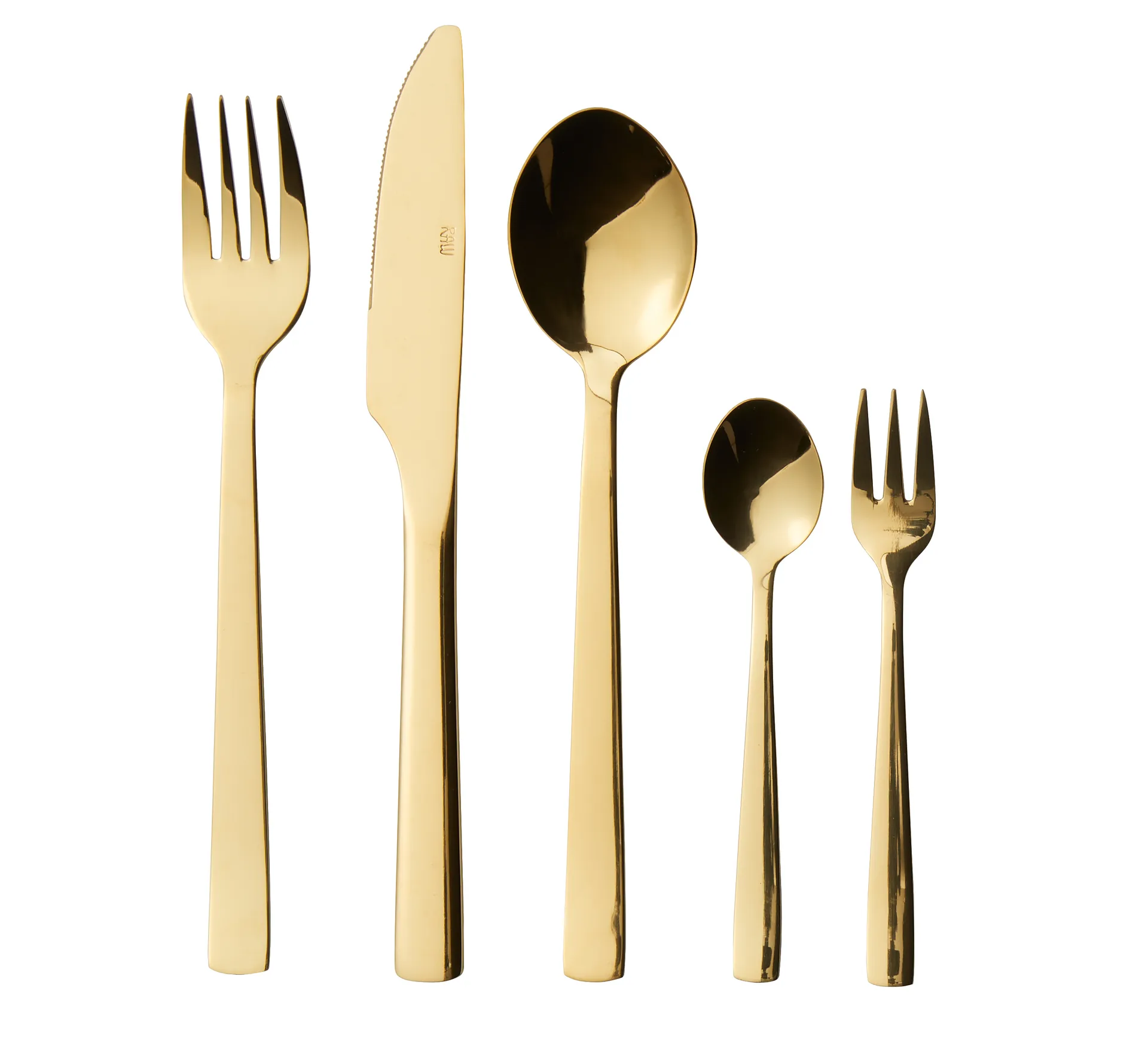 Raw cutlery 60 pieces, Gold Aida