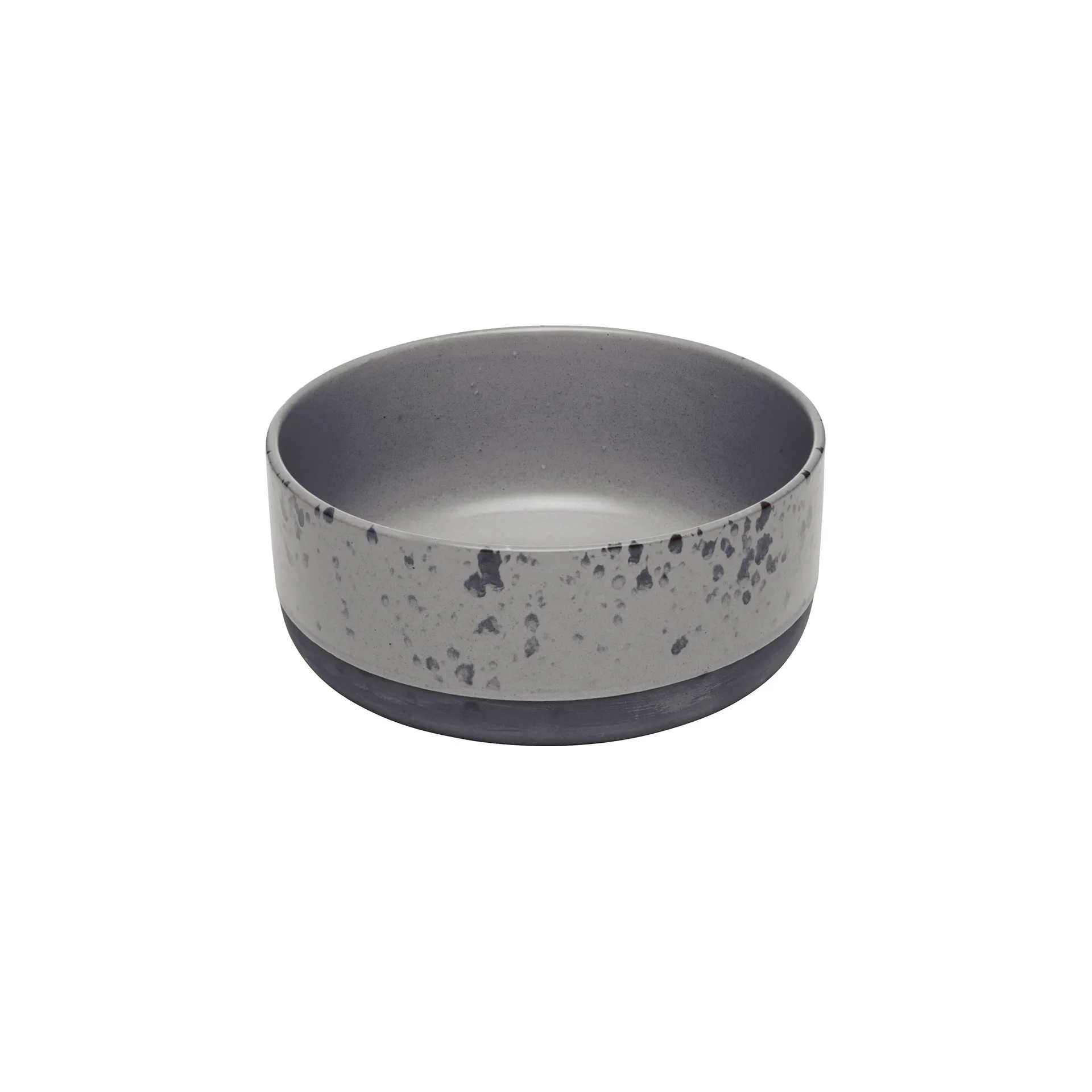 Raw deep bowl stoneware, Grey with dots Aida