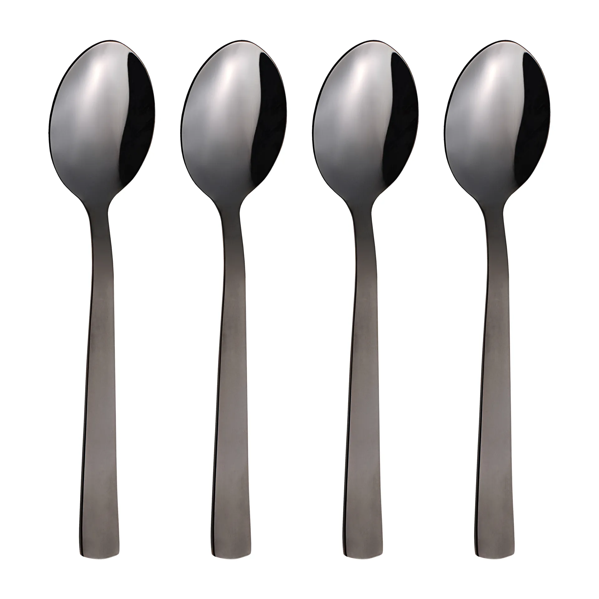 Raw dessert spoon 4-pack, Black Aida
