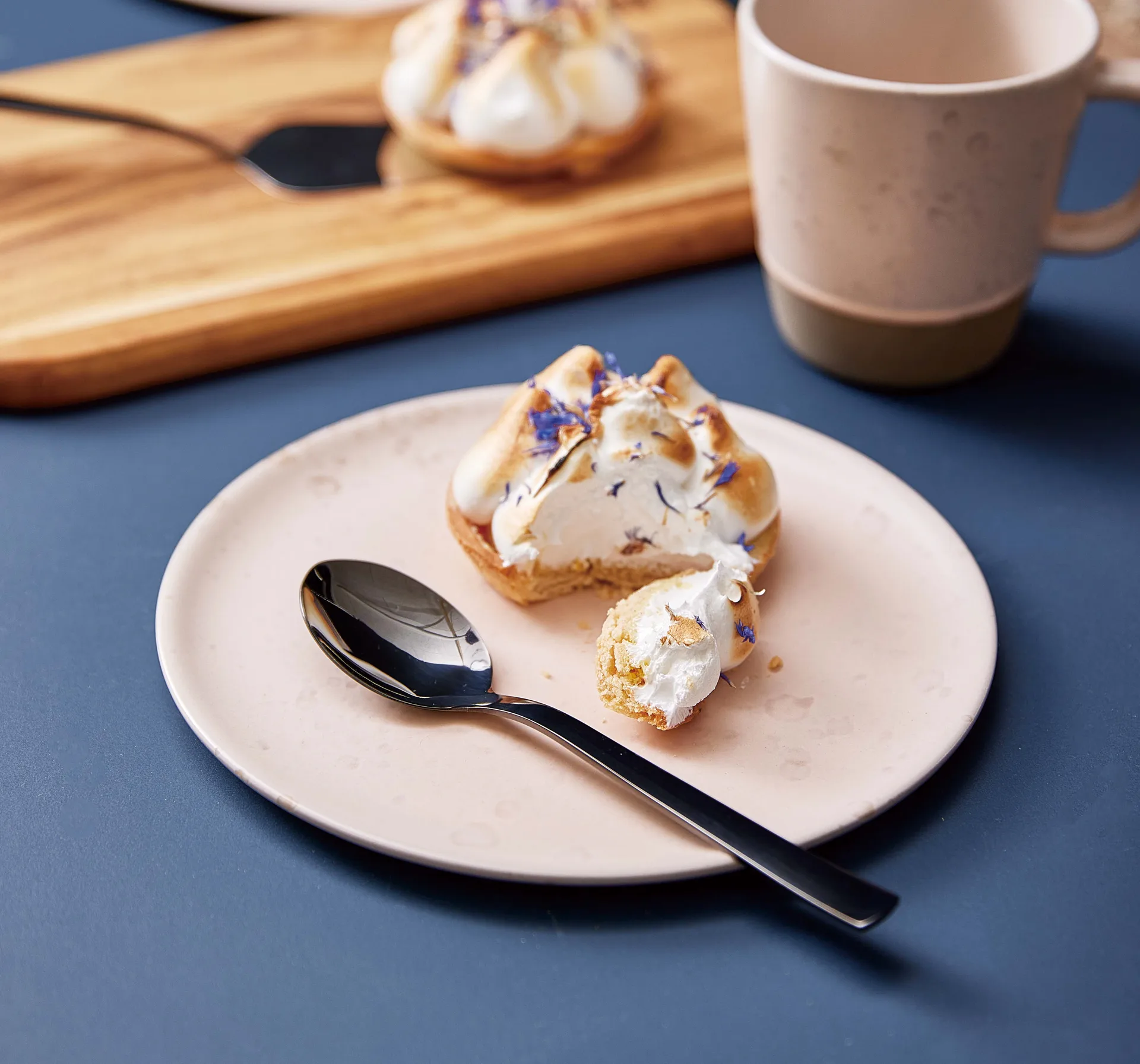 Raw dessert spoon 4-pack, Black Aida