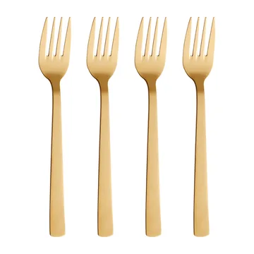Raw dinner fork 4-pack - Gold - Aida