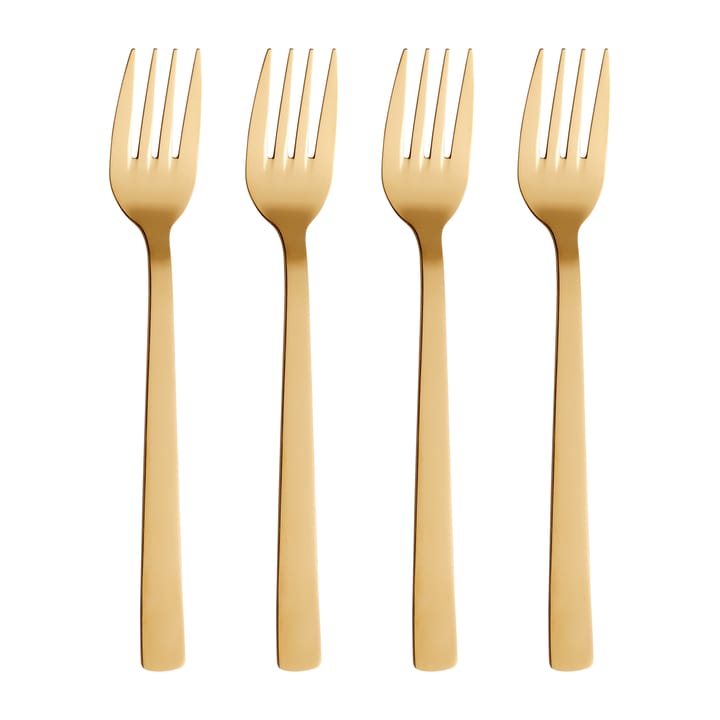 Raw dinner fork 4-pack - Gold - Aida