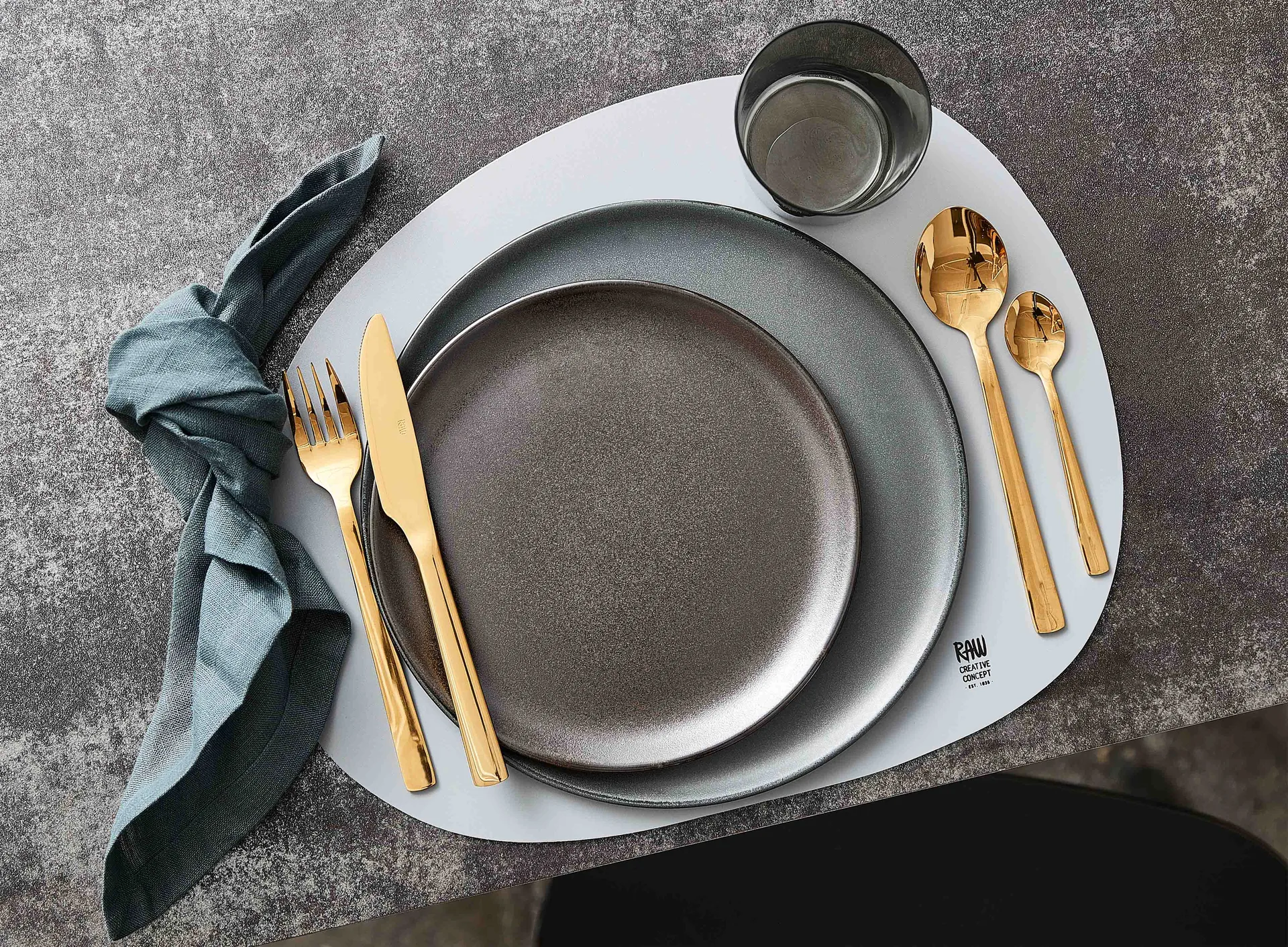 Raw dinner fork 4-pack, Gold Aida