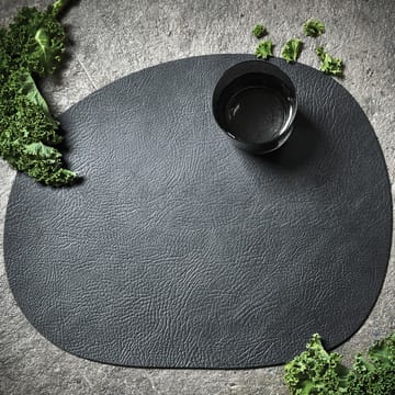 Raw placemat leather - Black buffalo (black) - Aida