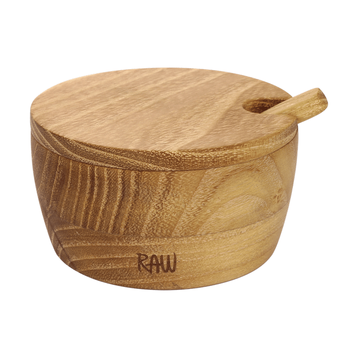 Raw salt bowl incl. spoon and lid - Teak - Aida