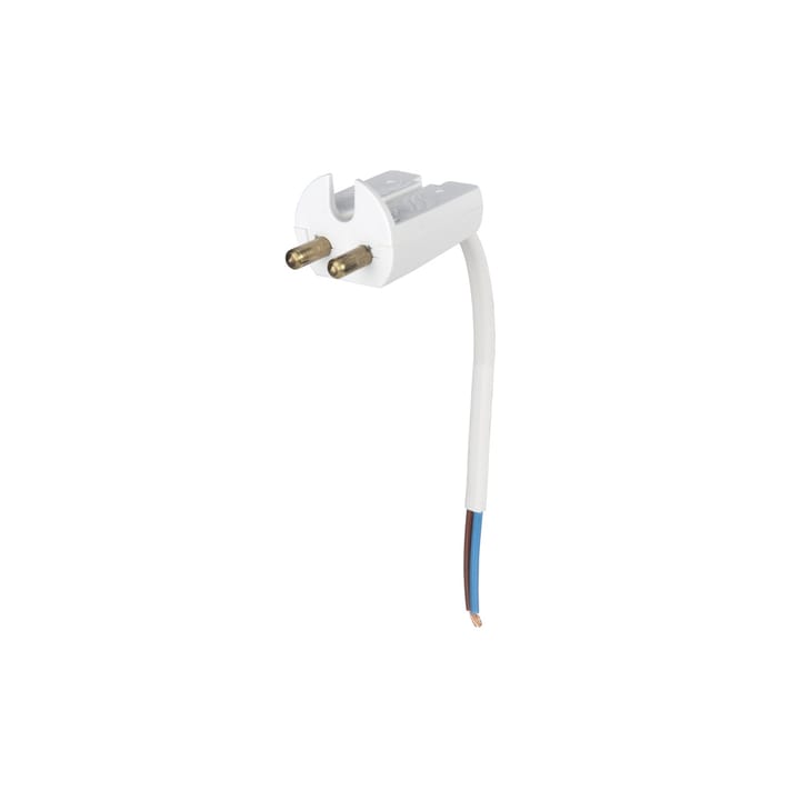 Lamp plug, White, with cable 11 cm, ungrounded Airam