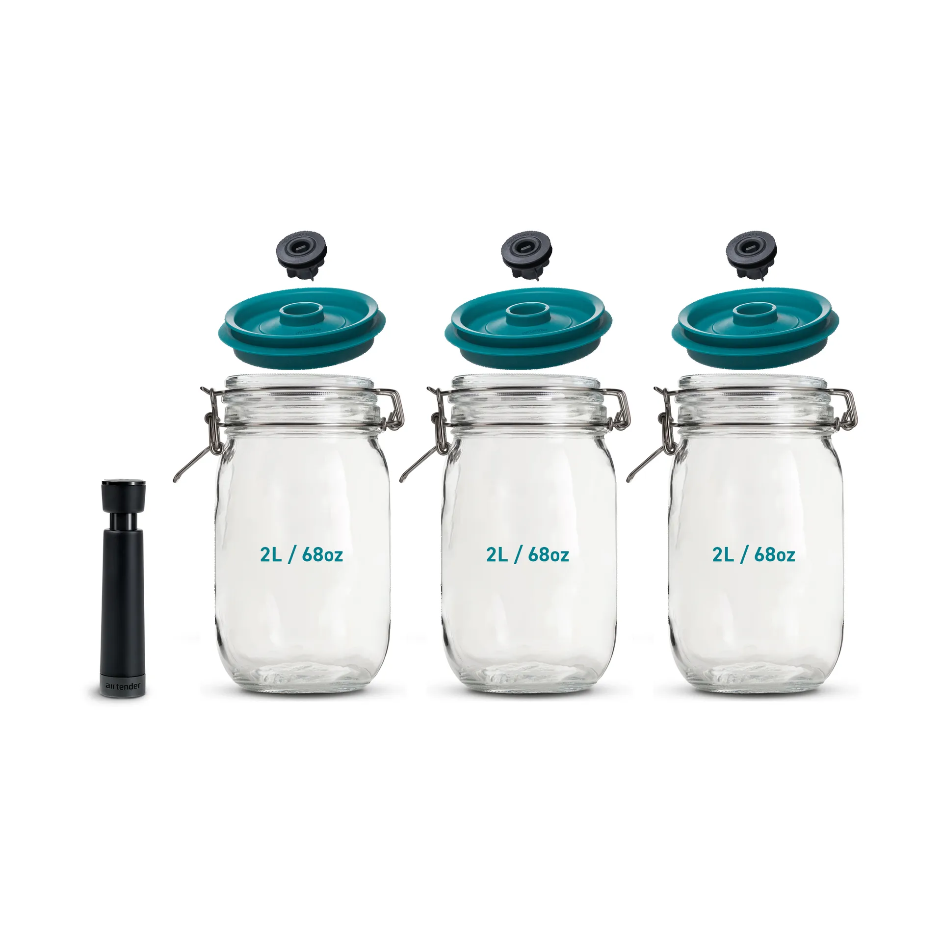 Airtender vacuum sealer jars 3-pack, 2L Airtender