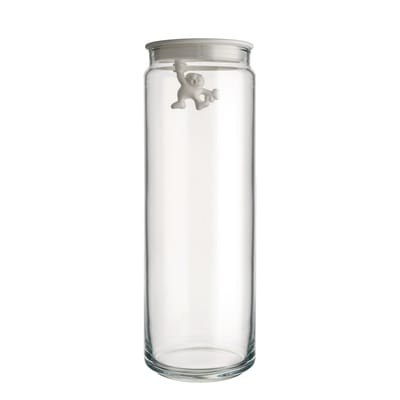 Gianni glass jar with lid 200 cl 10.5x30.5 cm - White - Alessi