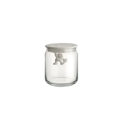 Gianni glass jar with lid 70 cl 10.5x12 cm, White Alessi