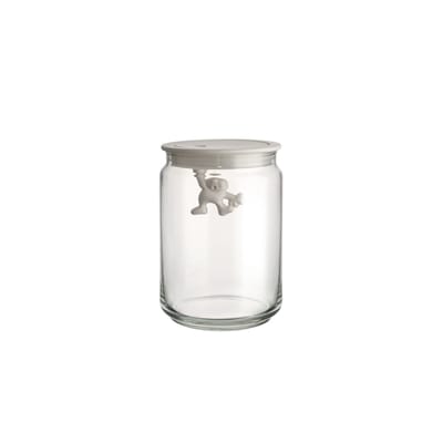 Gianni glass jar with lid 90 cl 10.5x15 cm, White Alessi