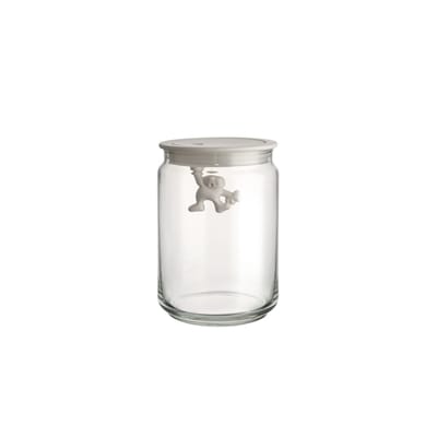 Gianni glass jar with lid 90 cl 10.5x15 cm - White - Alessi