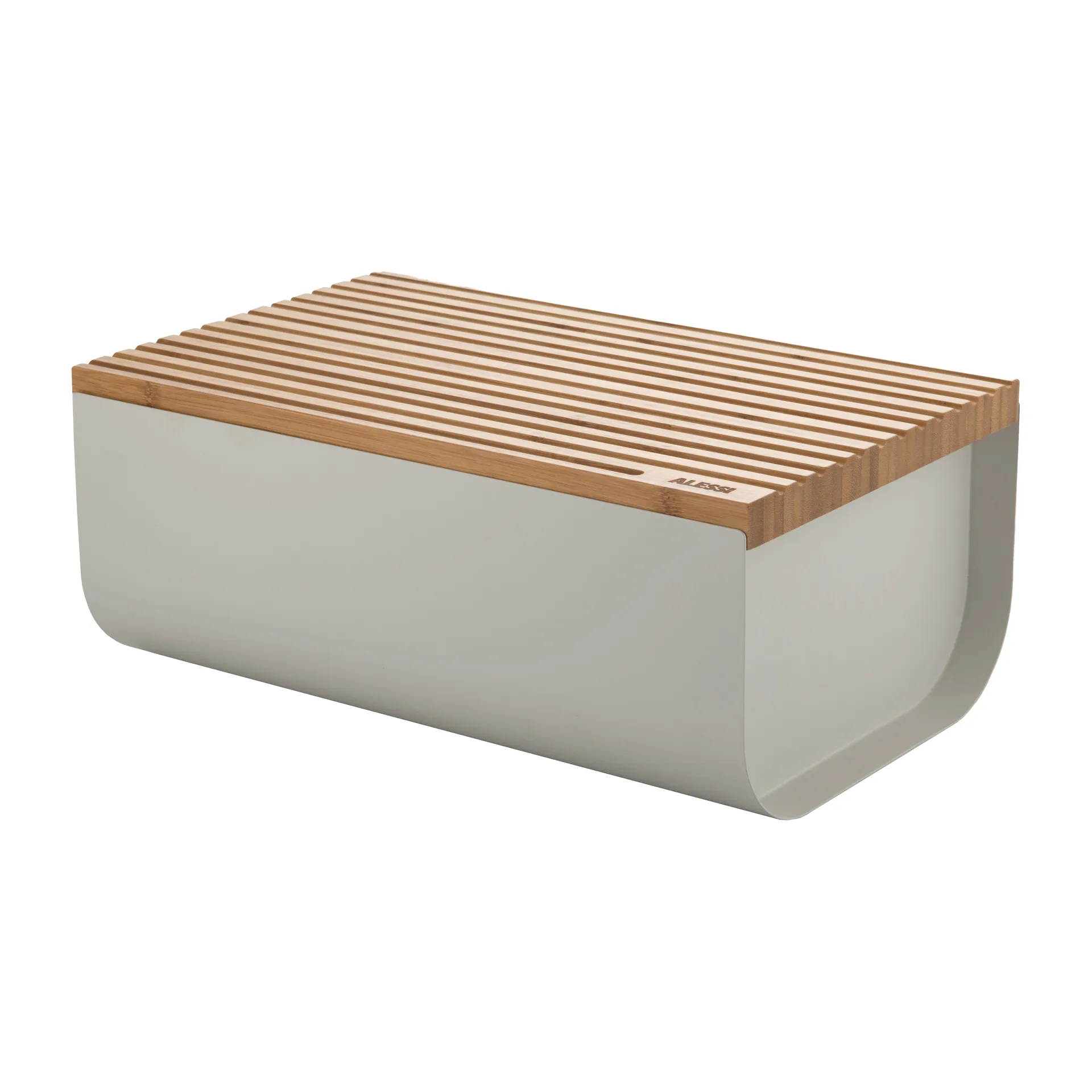 Mattina bread bin 34 cm, Warm grey-bamboo Alessi