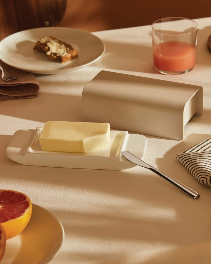 Mattina butter dish 9.5x21 cm, Warm grey-stainless steel Alessi