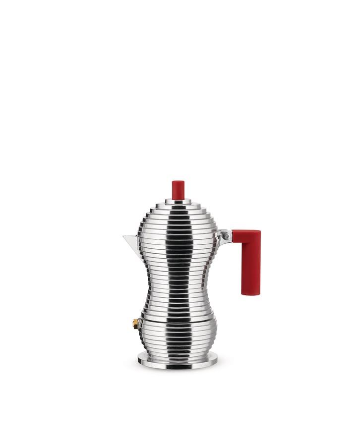 Pulcina espresso maker 1 cup, Aluminum-red Alessi